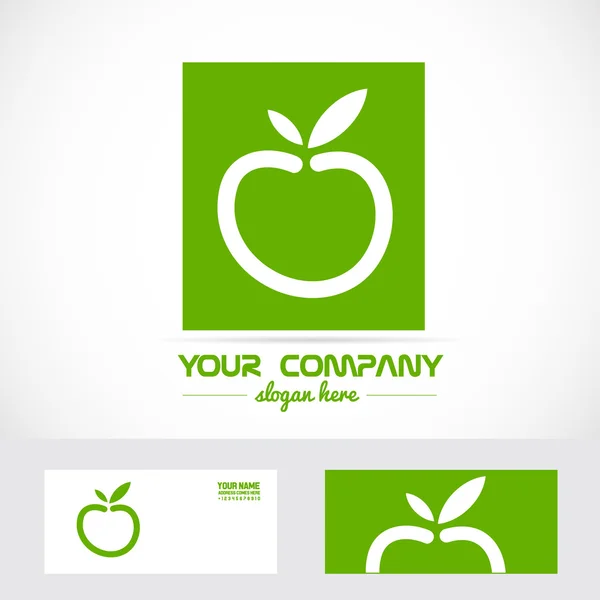 Green apple organic logo — Stock Vector