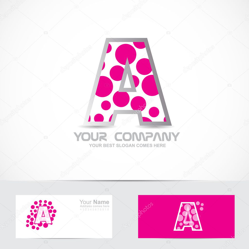Vector company logo element template letter a pink bubble circle logo