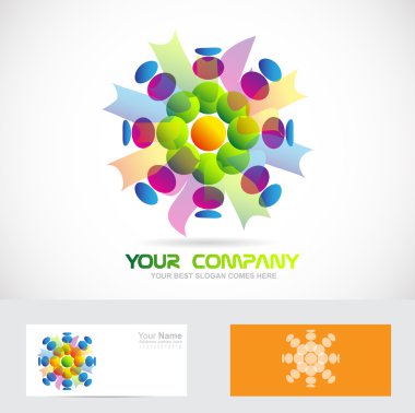 Soyut çiçek logosu