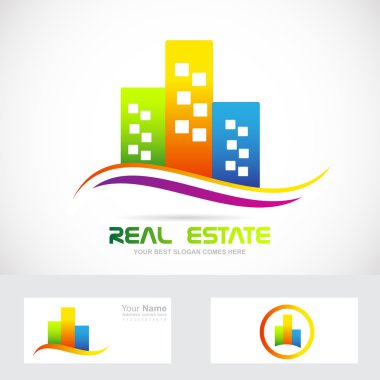 Real estate buildings skyscrapers logo