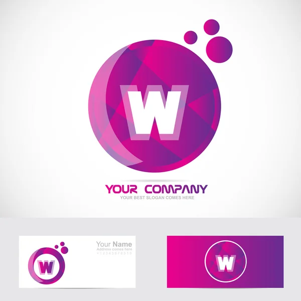 Carta W logotipo roxo rosa — Vetor de Stock