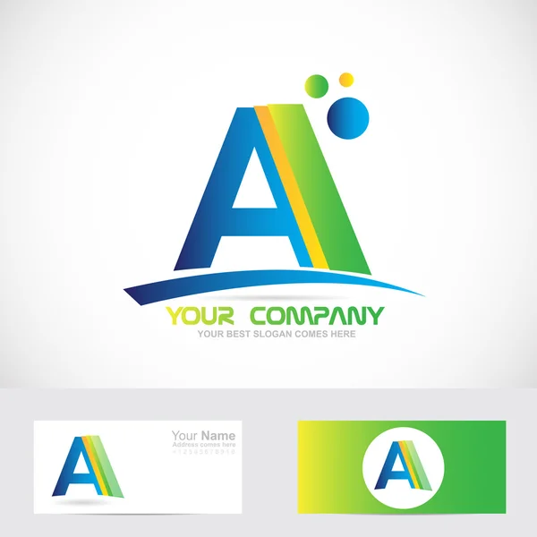 Letter A green blue logo — Stock Vector