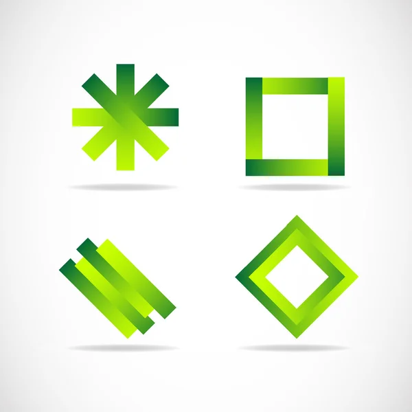 Ensemble d'icônes logo vert — Image vectorielle