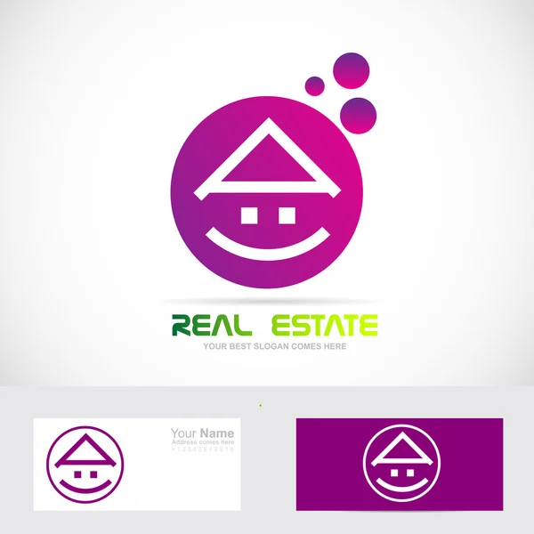 Purple casa de bienes raíces — Vector de stock