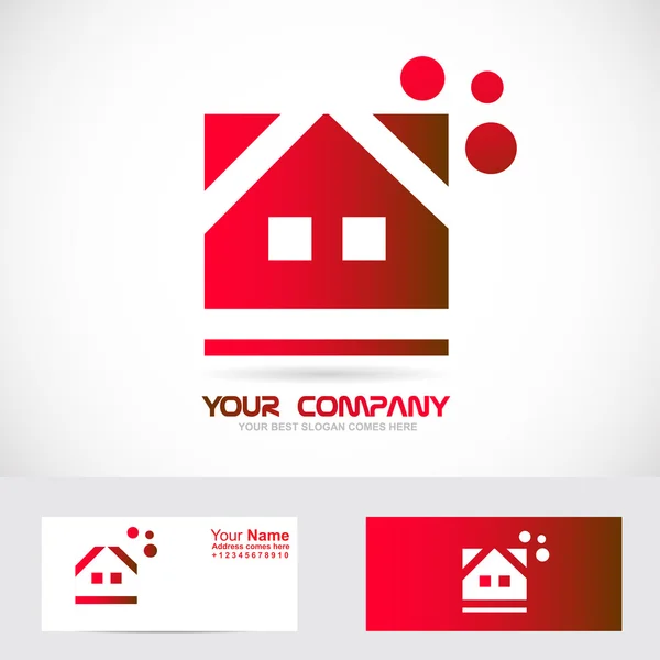 Červený dům real estate logo — Stockový vektor