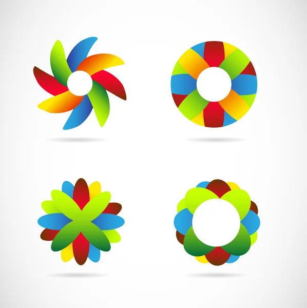 Colored logo icon elements set — Wektor stockowy
