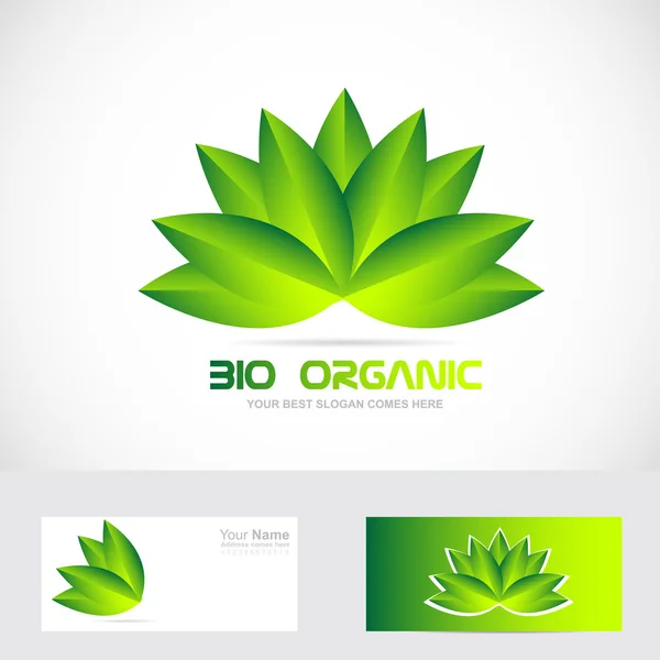 Логотип биоорганических листьев цветов — стоковый вектор
