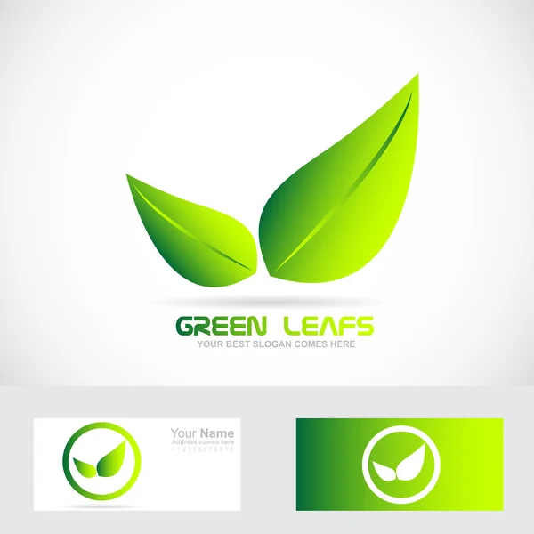 Green leafs bio logo — Stock Vector