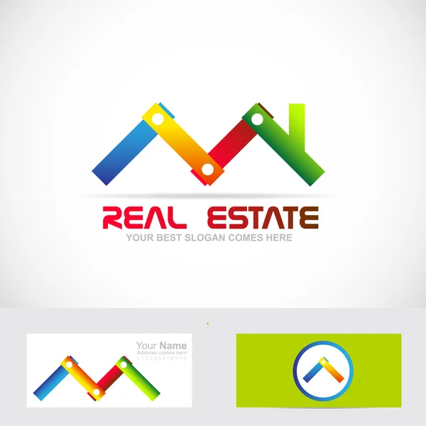 Logo del negocio de construcción inmobiliaria — Vector de stock