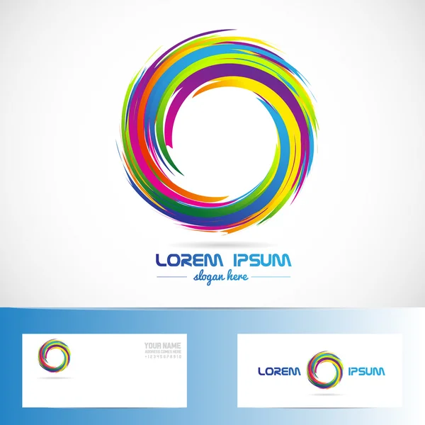 Círculo abstracto negocio logo colores — Archivo Imágenes Vectoriales