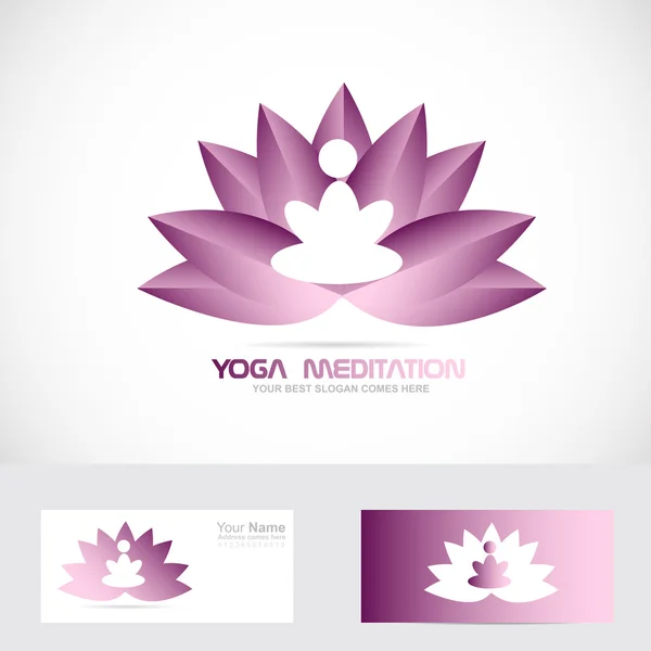 Логотип цветка йоги — стоковый вектор