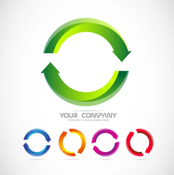 Circle săgeată logo reciclare — Vector de stoc