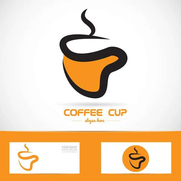Logo taza de café naranja — Archivo Imágenes Vectoriales