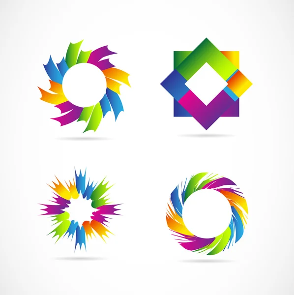 Colored logo elements icon set design — Wektor stockowy
