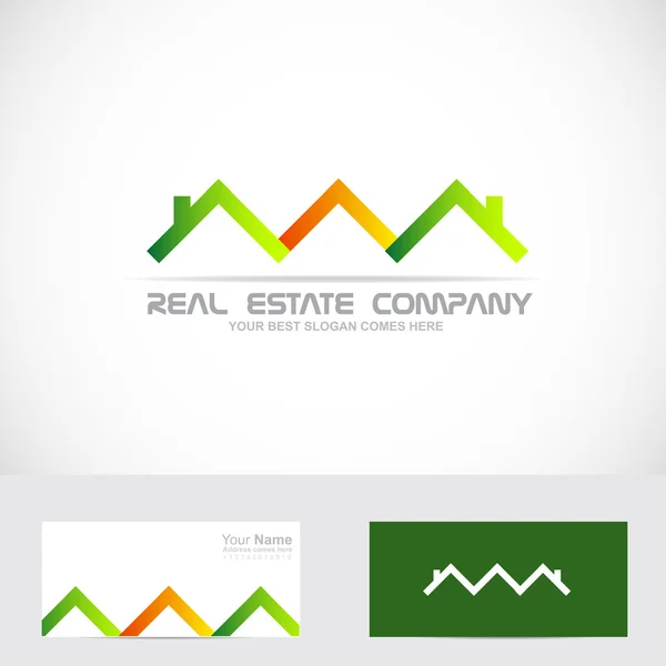 Real estate house roof logo — Stock Vector