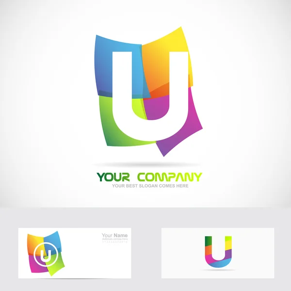 Letra U logotipo de color — Vector de stock