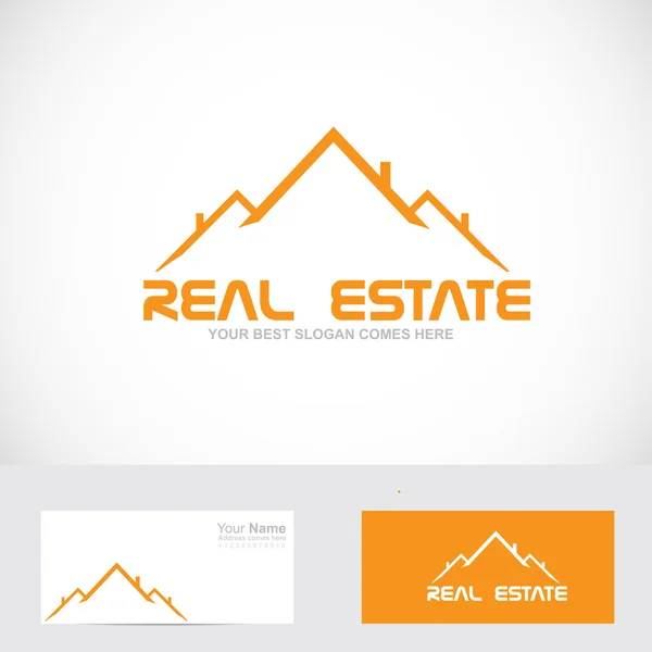 Real estate orange roof logo — Stock vektor