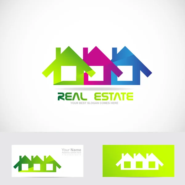 Casas logotipo imobiliário — Vetor de Stock