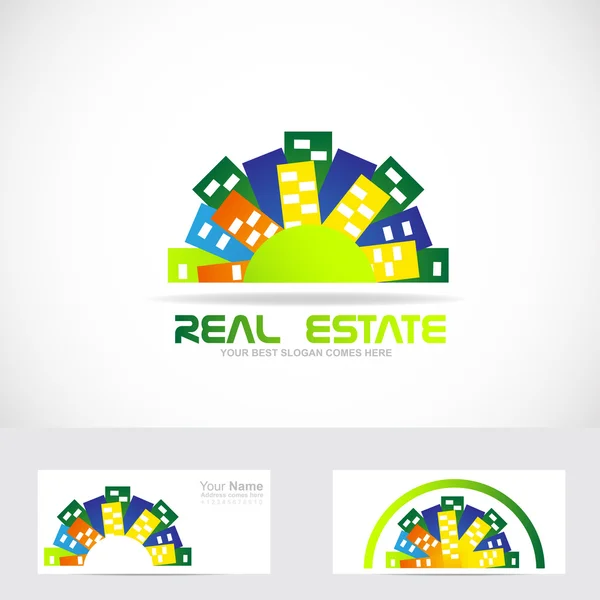 Logo de la ciudad inmobiliaria — Vector de stock