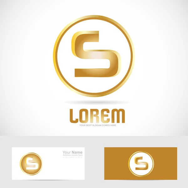 Letter s gold golden logo — Wektor stockowy