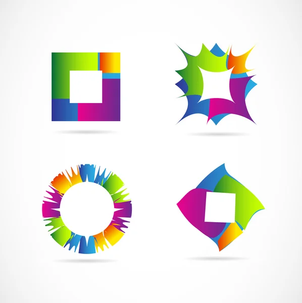 Colors logo elements icon set design — 스톡 벡터