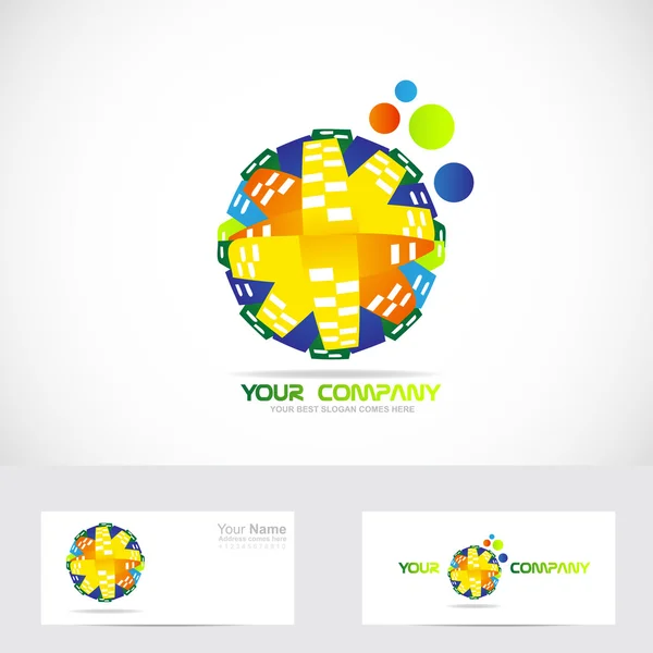 Colored globe logo abstract — Stockový vektor