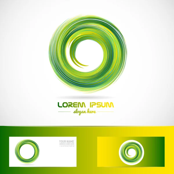 Grüner Kreis wirbelt Logo — Stockvektor