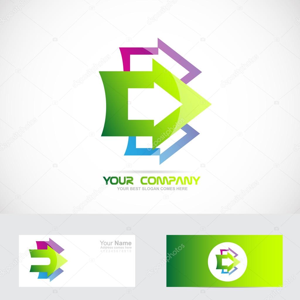 Vector company logo icon element template colors arrow logo forward concept advertising media games