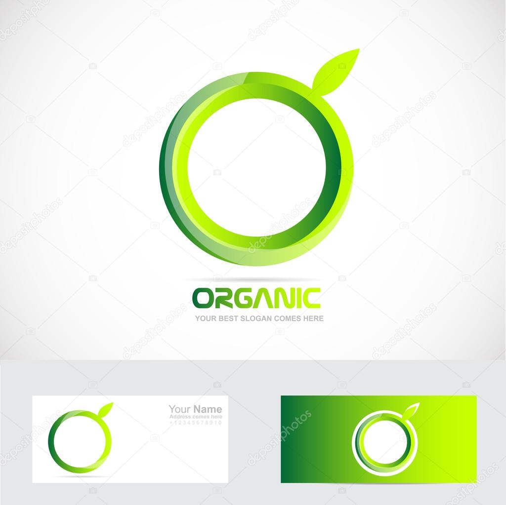 Organic green apple logo