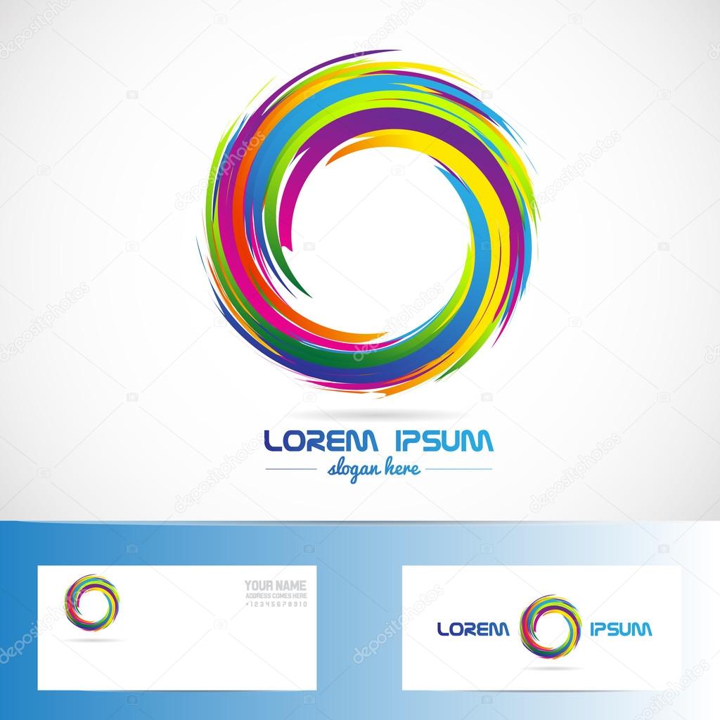 Vector company logo icon element template of abstract circle colors business media