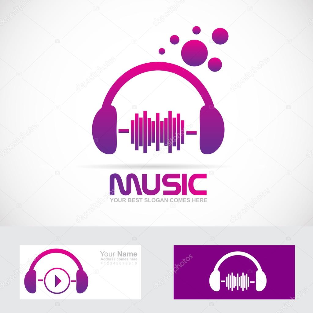 Music volume headset logo