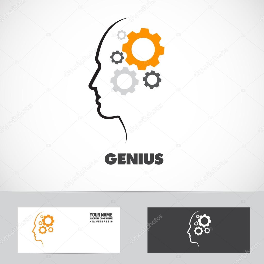 Genius working mind gear logo