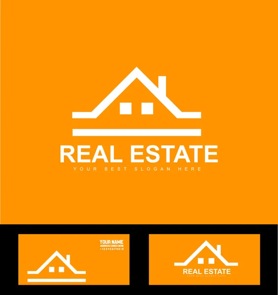 Orange real estate company logo icon — ストックベクタ