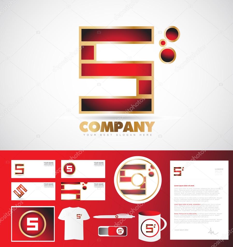 Corporate identity logo icon template of letter S promotional materials business card