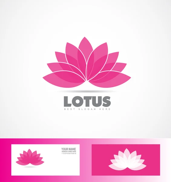 Lotus flower pink purple logo icon — Stock Vector