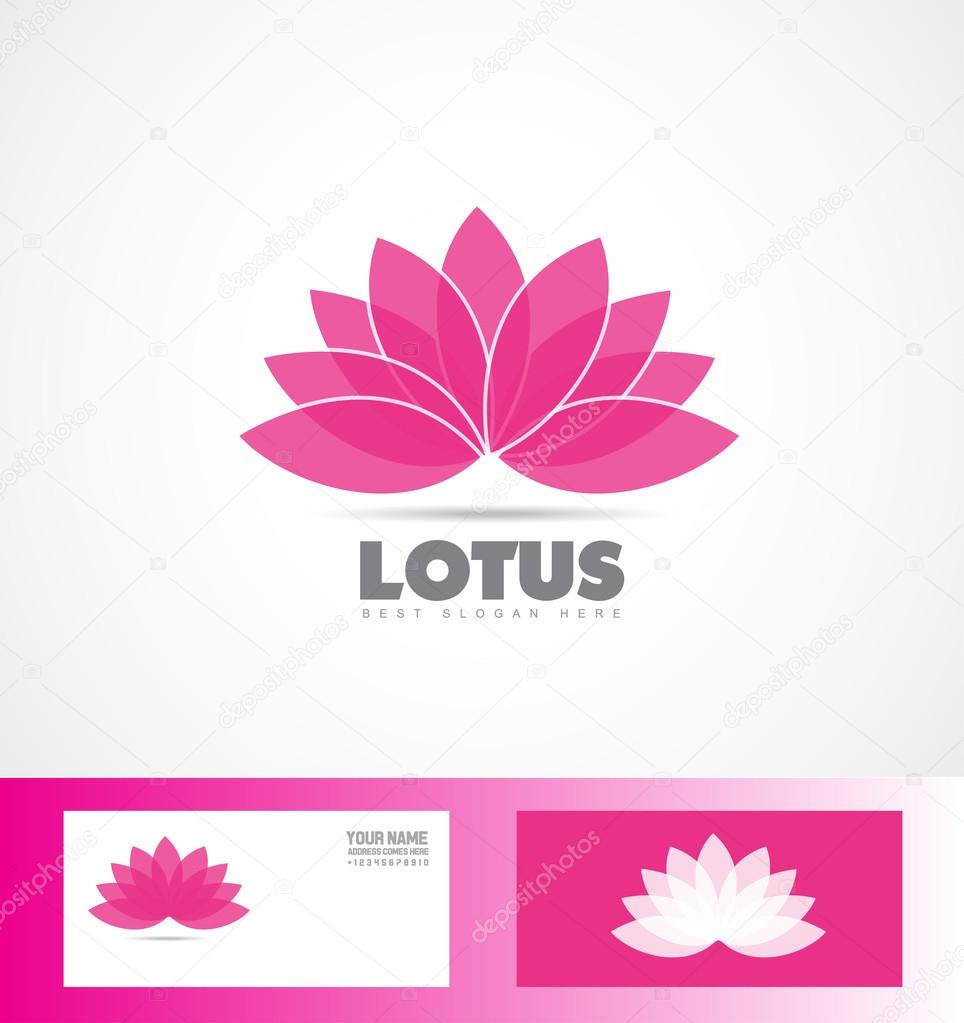Vector company logo icon element template lotus flower petal pink