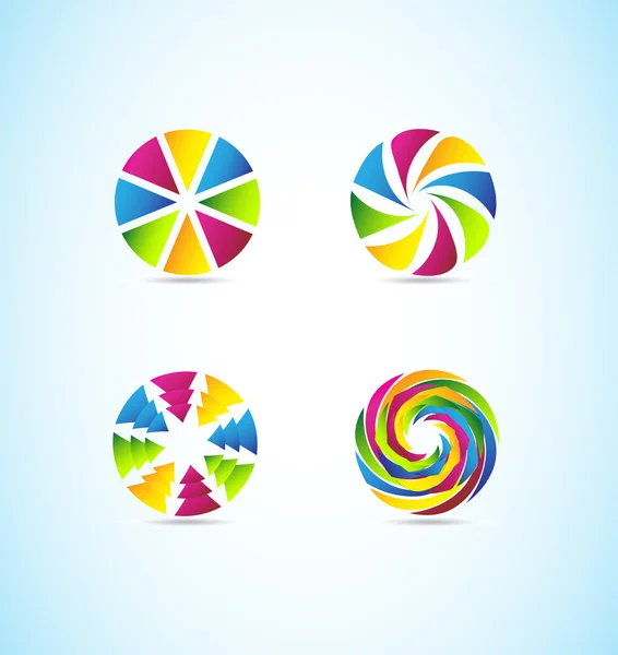 Couleurs cercle logo de l'entreprise ensemble — Image vectorielle