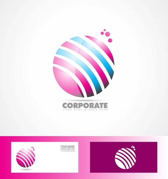 Esfera 3d rosa azul logo — Archivo Imágenes Vectoriales