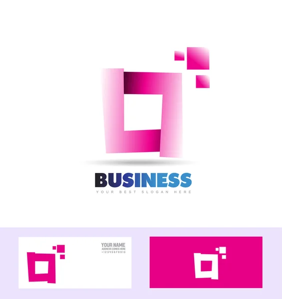 Logotipo quadrado de negócios corporativo rosa roxo — Vetor de Stock