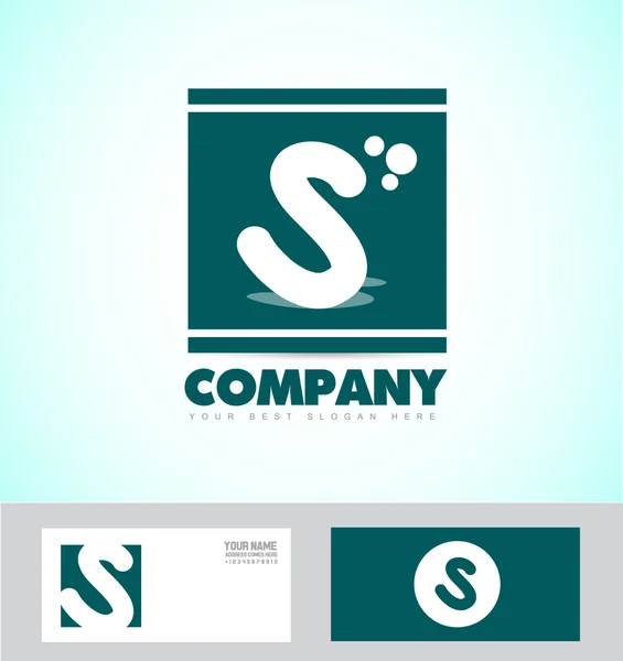 Lettre S logo icône verte — Image vectorielle