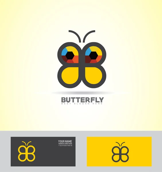 Icône abstraite logo papillon — Image vectorielle