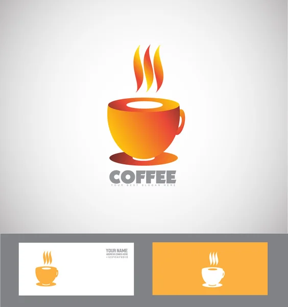 Logo taza de café caliente — Vector de stock