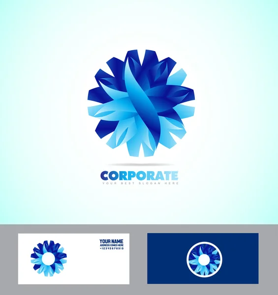 Corporate business abstract flower logo icon set — Stok Vektör