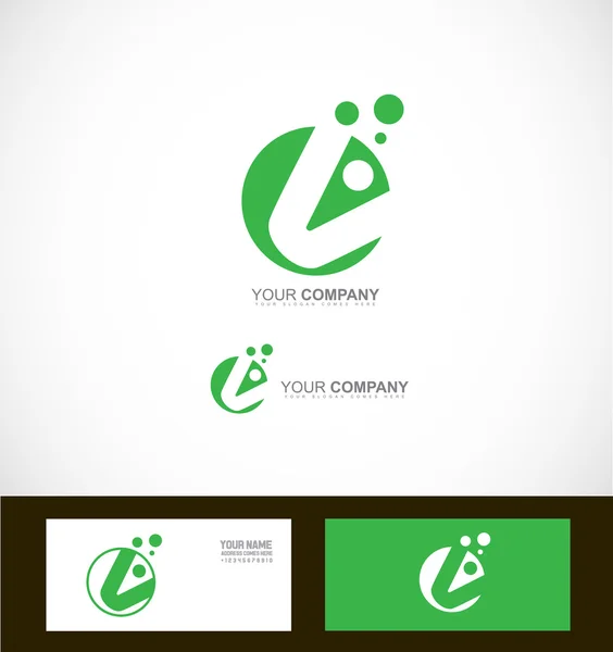 Logo círculo abstracto verde corporativo — Vector de stock