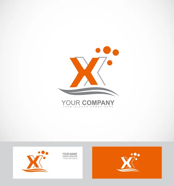 Letter X orange logo — 图库矢量图片