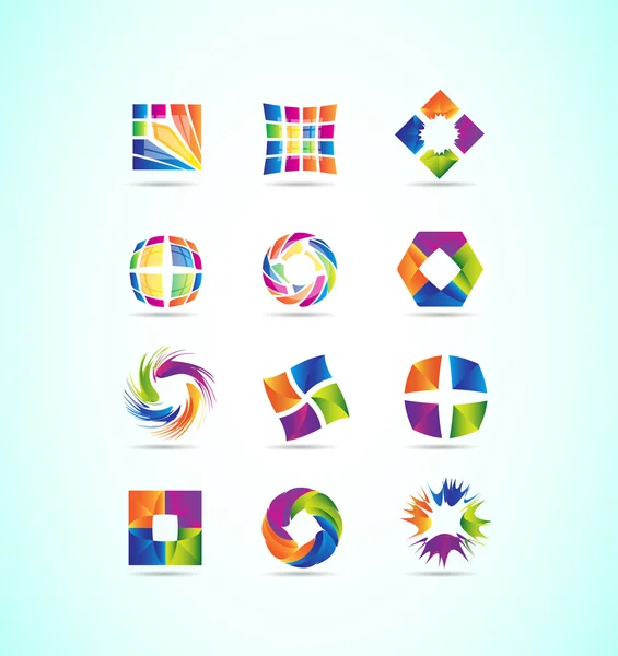 Logo elements icon set design — 스톡 벡터