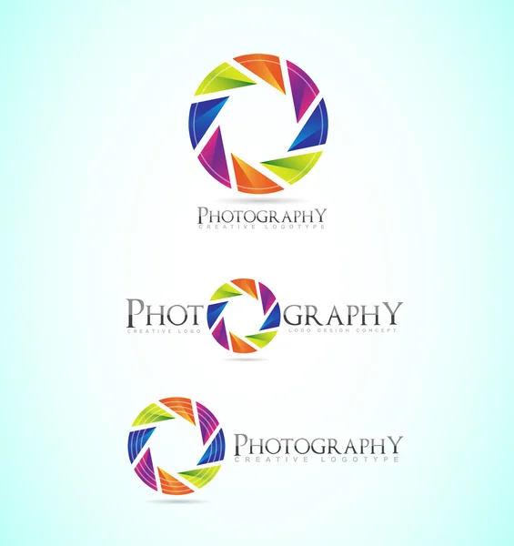 Photography shutter apperture camera logo — 스톡 벡터