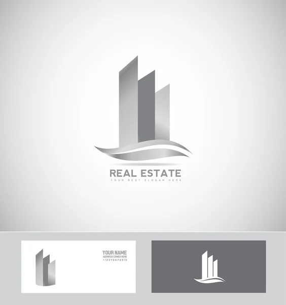 Grey real estate logo icon — Stock Vector