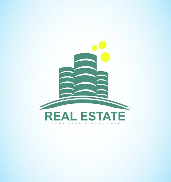 Real estate blue logo — Stockový vektor