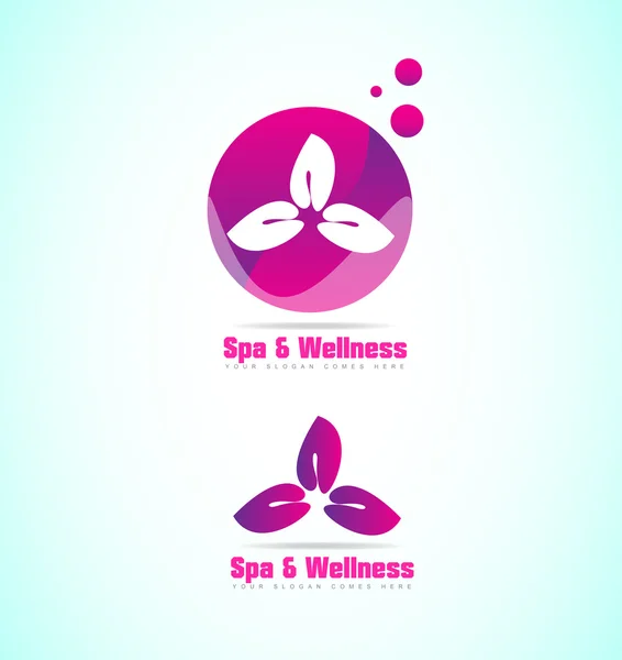 Spa e wellness relax fiore logo — Vettoriale Stock